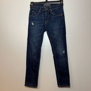 Vince‎ Jeans Size 24 Blue Denim Stretch Distressed 5 pocket Skinny